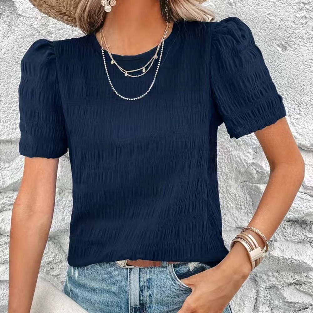 NEW Puff Sleeve Texture Top